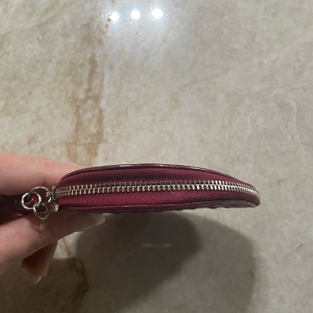 Furla Pink Ostrich Wristlet Coin Purse - Picture 3 of 6